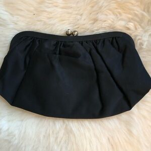 Elegant Vintage Mid Century Black Women's evening clutch w/attached coin purse